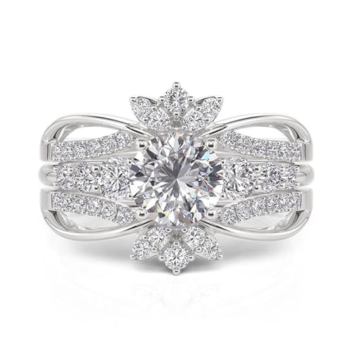 Jeulia Interchangeable Twist Infinity Engagement & Wedding Band Ring Set for Women 925 Sterling Silver Bridal Set with 1.9ct Diamonds Anniversary Promise Gift with Jewelry Box