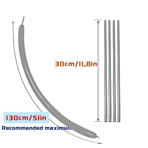 Image of Grey Long Balloons Premium 260 Twisting Animals Magic Balloons for Birthday Kids Wedding Party Supply 100pcs