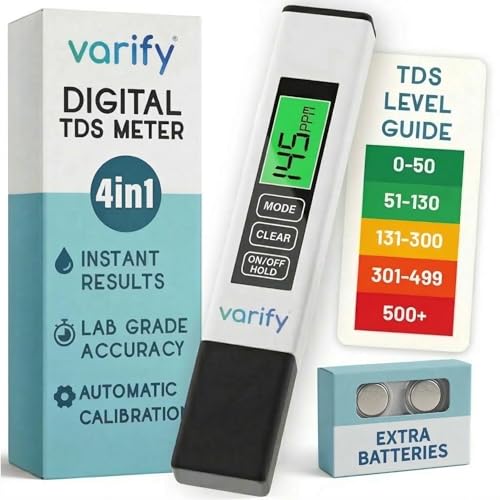 Instant 4-in-1 TDS Meter Digital Water Tester for Drinking Water | Accurate 0–9990 PPM EC & Temp Readings | Ideal for RO Systems, Aquariums, Pools – Built for Professionals, Easy for Anyone