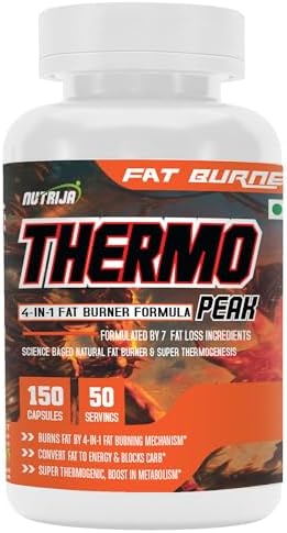 NutriJa Thermo Peak 150 Capsules | Thermogenic Herbal Blend with Caffeine, Green Tea Extract, Green Coffee Bean & Acetyl L-Carnitine | 50 Servings