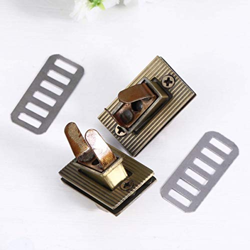HEALLILY 2 Pcs Metal Torção Torção Turno Fechaduras Fechaduras Fechaduras Fechamento Da Bolsa Virar