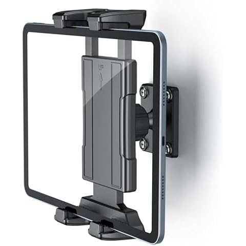 OHLPRO Universal Tablet Wall Mount Holder for 4.7-13 inch Tablet Smartphone eReader, 360° Adjustment Compatible with iPad, iPhone, Kindle Fire HD, Galaxy Tab, Switch, Drilled Screw Mounting Cover