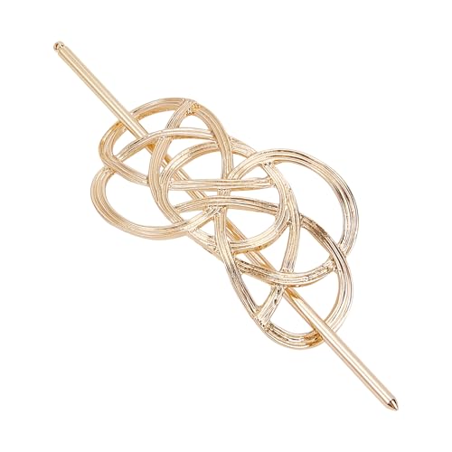 NICENEEDED Hair Slide Hairpin Clip with Stick, Golden Hollow Hairpin Retro Hair Barrette Chignon Ponytail Holder, Hair Bun Clip No Slip Hair Accessories for Women Halloween