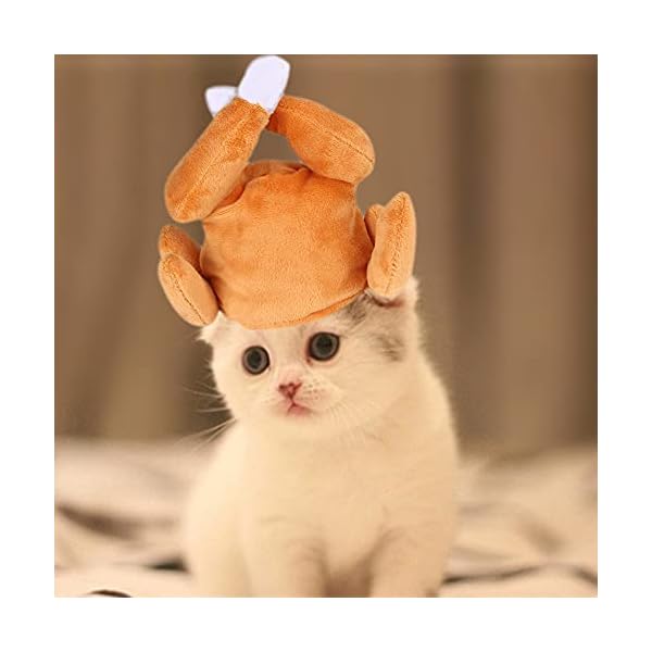 Thanksgiving turkey drumstick hat for cat, pet halloween thanksgiving turkey costumes dog cat ornament - image 3