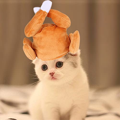 Thanksgiving turkey drumstick hat for cat, pet halloween thanksgiving turkey costumes dog cat ornament 2 Thanksgiving turkey drumstick hat for cat, pet halloween thanksgiving turkey costumes dog cat ornament - image 3