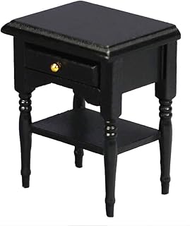 EatingBiting 1:12 French Style Dollhouse Miniature Furniture Wooden Closet Wardrobe Cabinet Bedside Table Nightstand Doll House End Table