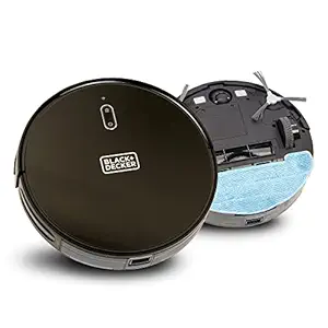 Black + Decker BRVA425B00-IN Alexa & Google Enabled Multi-Utility Robotic Vacuum Cleaner with 2xAAA Battery | 2000 pa Strong Suction Power I 120 min Runtime | Smart App and Voice Enabled I Black