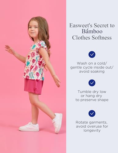 Image of Toddler Girl Short Sets Bamboo Viscose Sleeveless Summer Outfits 2 Piece Clothing Set