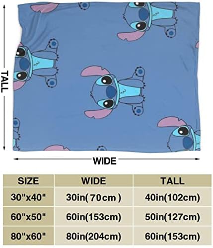 AOOPOO Lilo Stitch Blanket Oversized Warm Adult Super Soft Blanket With Soft Anti-pilling Flannel For Adults & Kids 3D Print (40" X 30")