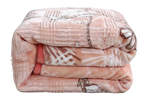 Image of Nest Cozy & Comforable Korean Mink Blanket for Winter (01 - Peach, Queen (79 x 94 Inches))
