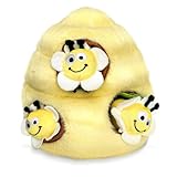 Laifug Hidden Bee Plush Dog Toy, Interactive Scream Dog Toy Playing Hide and Seek, 3 Bee Plush Puzzle, Suitable for Dogs at All Stages (Yellow, L)