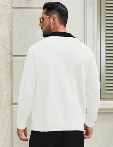 Hardaddy Polo Vintage a Rayas para Hombre Jersey Ligero de Manga Larga con Cuello miniatura 5