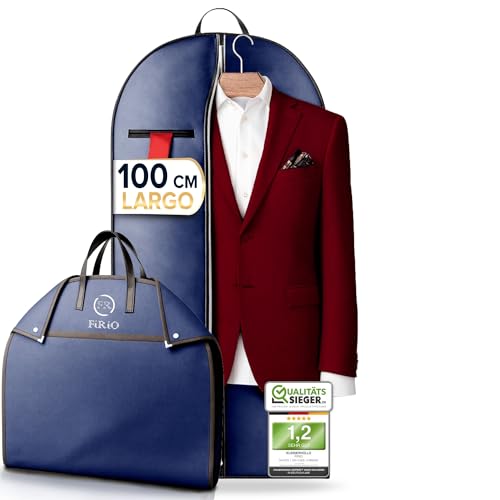 FiRiO 1x Portatrajes Plegable I MATERIAL 50% MÁS GRUESO I Porta Trajes Cabalero Mujer I Bolsa Portatrajes Hombre Viaje I Antipolilas Funda Traje Hombre I Antipolvo Fundas Ropa Armario I 100x60cm