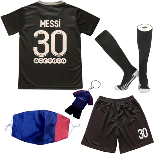 DMDMK Paris Messi #30 2021/2022 Third Trikot Shorts und Socken Kinder und Jugend Größe (Third 28 (11-12 Jahre))
