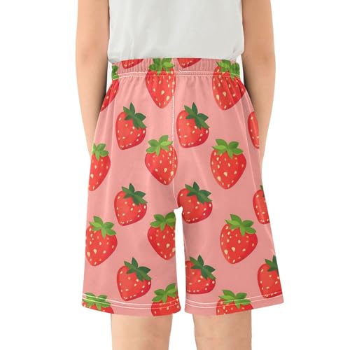 ALAZA Cute Fruit Strawberry Pajama Shorts Sleep Shorts Pant Lounge Pajama Bottoms Elastic Waist with Pockets2