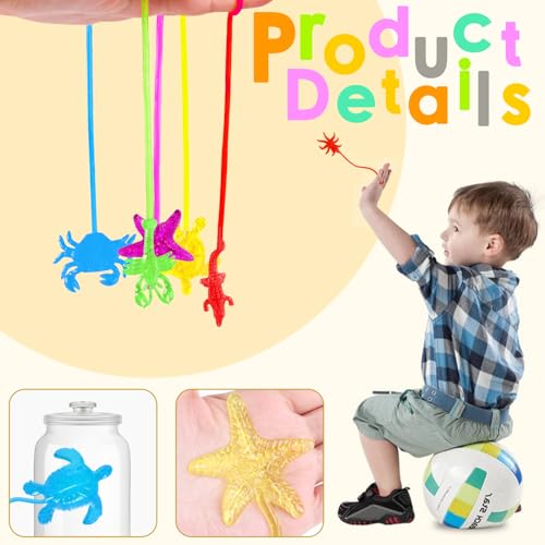 Miniatura 3 de Suloli 30 Pizea Manos Pegajosas, Animales Mrinos Adhesivas, Juguetes Regalo De Fiestas De Cumpleaños Y Recompensas De Aula