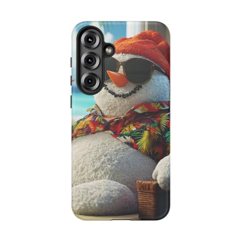 Coque Galaxy S25 Plus bonhomme de neige hawaïen blanc - Protection rigide mate