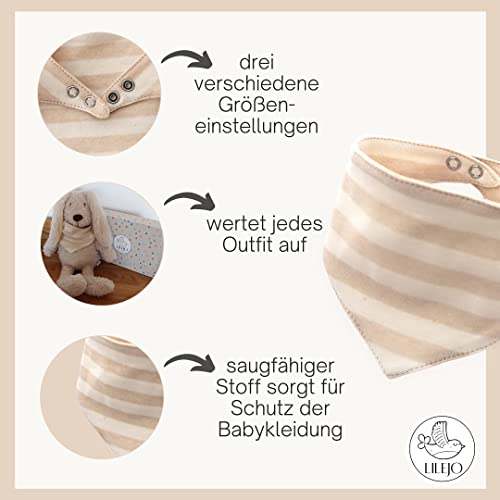 LILEJO Baby Geschenk zur Geburt, Geschenkset für werdende Eltern, Mütze, Halstuch und Socken für Mädchen und Junge aus Bio-Baumwolle, Beige - Image 6