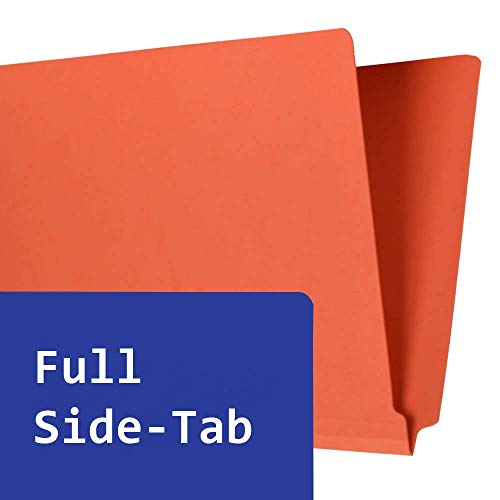 The File King Full Side Tab Orange File Folder - Letter Size | Box Of 100 | Space For Jacket Labeling | 11-Point Fiber Construction | Organize Papers For Shelf Filing | Usa Made #TOP3