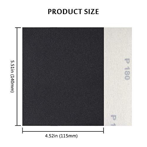 image for POLIWELL 1/4 Sheet Sandpaper 180 Grit Hook & Loop or Clip on Sander Sh