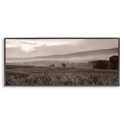 Agricultural Countryside Farm Sunrise, 13 x 30 Inch Framed Giclée Print