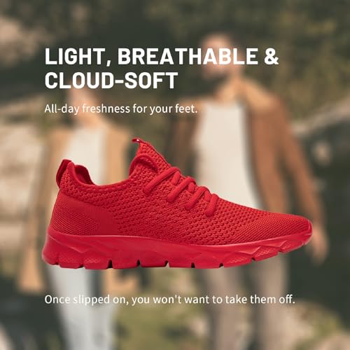 Image of Damyuan Men Running Shoes Slip on Walking Sneaker Tennis Gym Workout Fashion Athletic Lightweight Breathable Sport Jogging Casual Shoe,Red Size 12