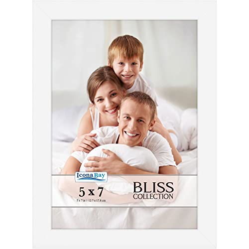 Icona Bay 5x7 White Picture Frame - Engineered Wood Bliss Collection