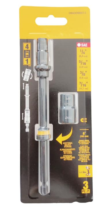 Tolxh #DWADENDEXT-2 6” 4-in-1 Double Ended NUT Drivers Impact Drill Driver Bit Power Tool Accessories Quality Durable New Replacement Parts for DEWALT
