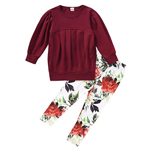 Image of CM C&M WODRO Toddler Girls Clothes Winter Warm Long Sleeve Tops+Long Pants Set