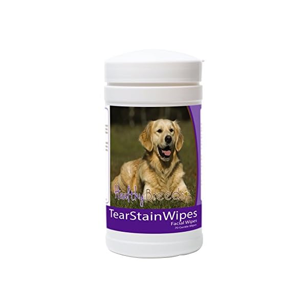 Healthy Breeds Dog Tear Stain Wipes for Golden Retriever – Over 200 Breeds – Facial Eye Cleaner – 70 Wipes – Cleans Crust Stains Mucus Saliva – Mild Gentle Fragrance Free Healthy Breeds Dog Tear Stain Wipes for Golden Retriever – Over 200 Breeds – Facial Eye Cleaner – 70 Wipes – Cleans Crust Stains Mucus Saliva – Mild Gentle Fragrance Free