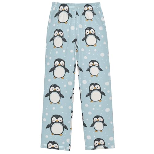 Boy's Pants Snow Penguin Jogger Pants Elastic Waist Long Bottoms Trousers with Pockets 6-14 Years