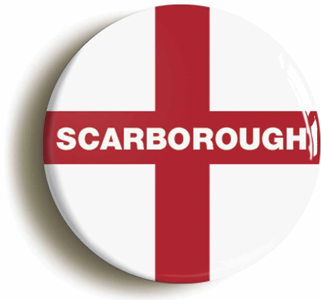 Scarborough England Flag Fridge Magnet (Circular 2inch / 50mm Diameter)