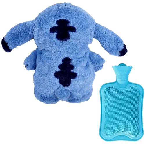 STOAT®Bottiglia termica - Borsa Calda Peluche Alien, Regalo per Bambini & Amici, Decorazione Soggiorno, Fontana Calore Inverno, Giocattolo per Bambini (blu)
