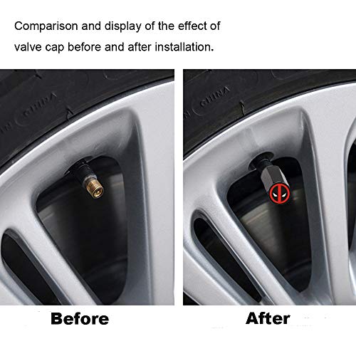 4 Pieces Chrome Plated Brass Tire Valve Stem Caps Dustproof Valve Covers For Auto Cars Tire Valve(For Deadpool) #TOP3