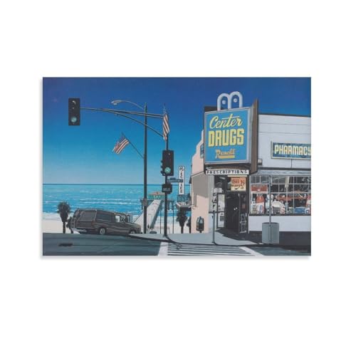 Poster de style rétro Pharmacie Hiroshi Nagai toile 40x60cm pour chambre