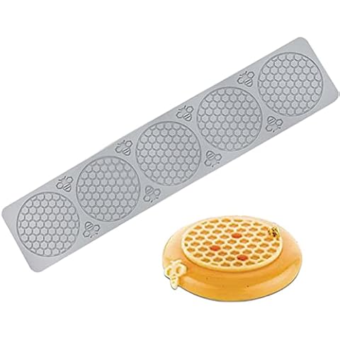 DUBENS Honeycomb Bees Silicone Fondant Mould, Mould Beehive Silicone Baking Moulds Cake Chocolate Candy Moulds Decoration Tools Sugarcraft Polymer Clay DIY Sugar (5 Cavities) Cover