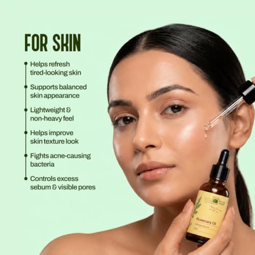 Image of My Pahadi Dukan Rosemary Essential Oil 30 ml | 100% Pure & Natural for Hair Growth, Scalp Care & Aromatherapy | Helps Reduce Hair Fall, Boosts Focus & Relieves Stress | Steam Distilled | Lab Tested