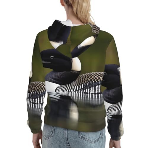 Sweat à capuche oiseau contre le froid pull ajusté loon nature confortable