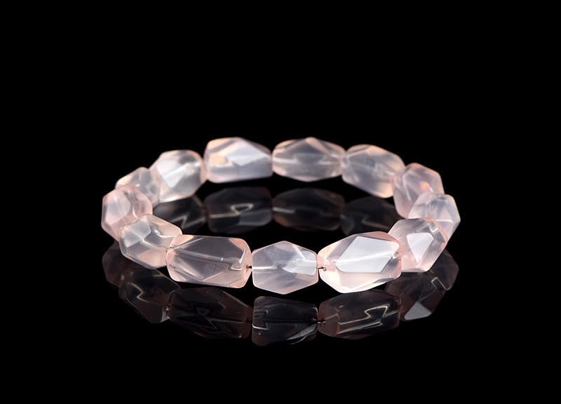 Bracciale di Quarzo Rosa Rosa per Uomini Donne Amano Il Bracciale in Perline Fatte a Mano in Cristallo Naturale Gioiello con Kit Fai -da -Te