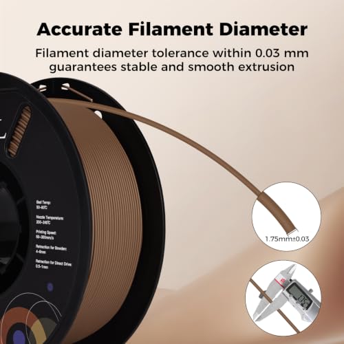 Image of Sovol 3D Printer Matte PLA Filament 1.75mm 1KG (2.2lbs), Nut Brown