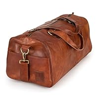 Berliner Bags Vintage Weekender Oslo Reisetasche aus Leder Damen Herren Braun Groß 45l (Braun - Cognac)