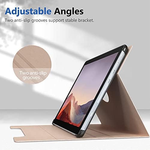 Case for Microsoft Surface Pro 7 Plus / Pro 7/ Pro 6 / Pro 5 / Pro 2017/ Pro 4 / Pro LTE 12.3 Inch Tablet Full Protection with Pen Holder Design (Rose Gold)