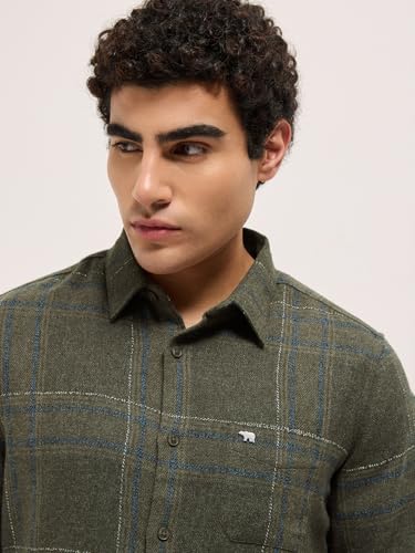 Image of THE Bear House Men's Checked Slim Fit Shirt