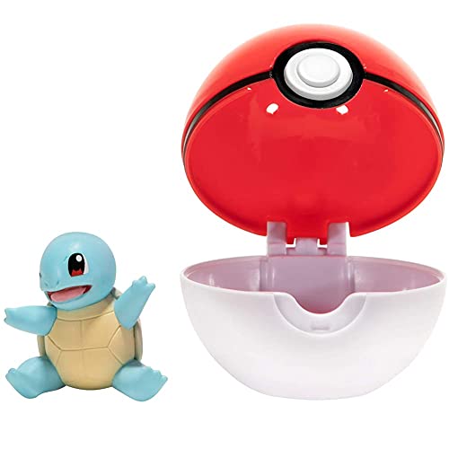 Pokémon Pokemon Clip and Go Pokeball & Pokemon Figur Squirtle Schiggy – 5 cm Figuren - Neue 2023 - Offiziell Lizenziert Pokemon Spielzeug