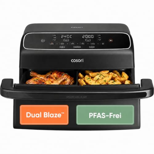 Cosori Airfryer, Neue Generation 2026, 8,6L Heißluftfritteuse 2 Kammern