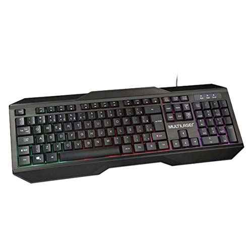Warrior TC239 Combo Teclado e Mouse Gamer 2400 dpi com Fio e Indicadores de LED Multilaser, Preto