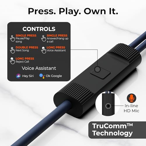 Image of Zing Type-C Wired Earphones with HD Mic, BassXpand Technology, 13mm Dynamic Drivers, IPX4 Water Resistant, Magnetic Earbuds, in-Line Controls, 1.2m Cable - Shadow Marine