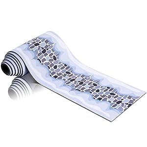 CRMADA Christmas Village Accessories Village Street Mat Christmas Village Brick Snow Road Decorations Snow Cobblestone…