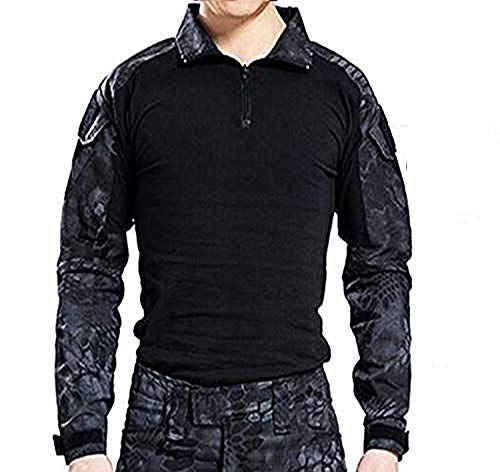 H Welt EU Tactical Jagd Militar Camiseta de manga larga con codo acolchado (TYP, L)