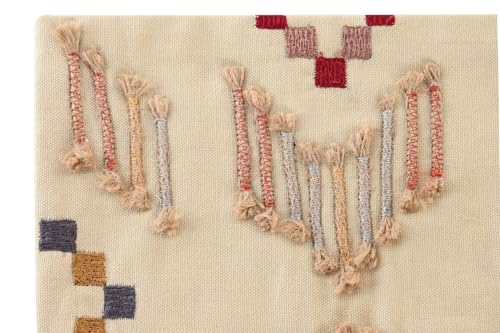 Housse de coussin en coton 50x50 cm lavable et résistante couleur beige sable - 3
